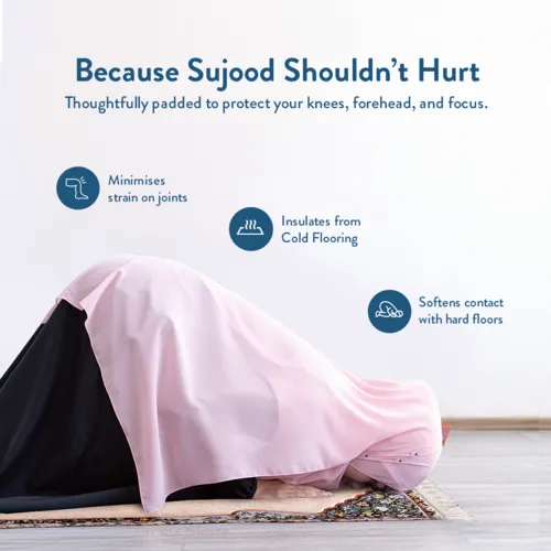 Urban Rug UK Adult Padded Prayer Mat met Andalus Flowers Design – Urban Rugs UK – 1.7 cm Dikke Gebedskleed – Luxe Comfort & Stabiliteit – 115 x 67 cm