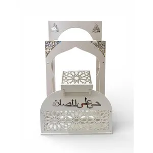 Prayer Station – Koran & Gebedskleed Organizer Wit met Zilver