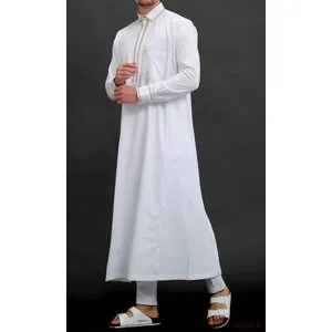 Witte Qamis met Gouden Details – Sultan Model Qaba'il