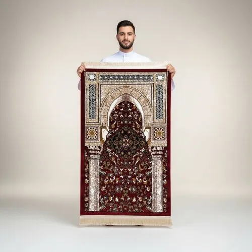 Madinah Mihrab Gebedskleed Rood