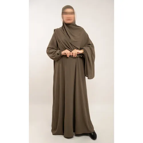 A-lijn Abaya Puff Jazz voor Dames - Walnut