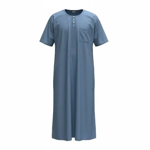Thobe met Korte Mouwen  Blauw – Heren Jubba met Borstzak