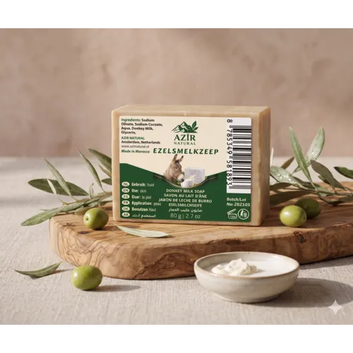 Azir Natural Ezelsmelkzeep 80g – Natuurlijke Verzorging voor de Huid