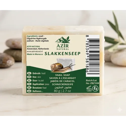 Azir Natural Slakken Zeep 80g – Herstellend & Verzorgend