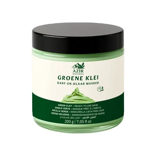 Azir Natural Groene Klei Masker 200g – Kant-en-Klaar voor Gezicht & Haar