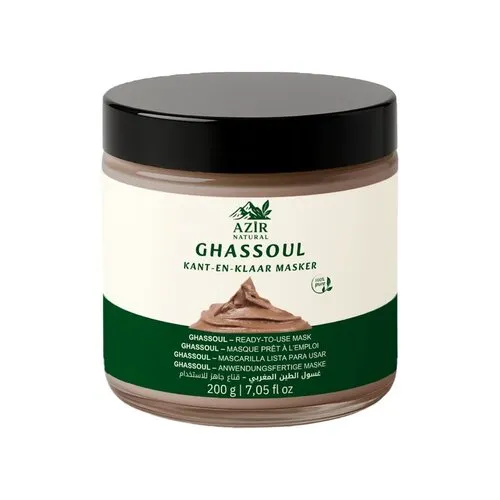 Azir Natural Ghassoul Masker 200g – Kant-en-Klaar voor Gezicht & Haara