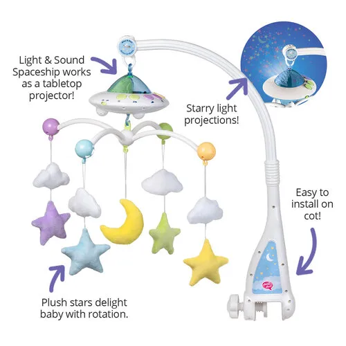 Desi Doll Moon & Stars Quran Cot Mobile met Lichtprojectie