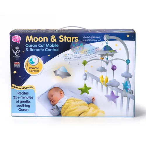 Desi Doll Moon & Stars Quran Cot Mobile met Lichtprojectie