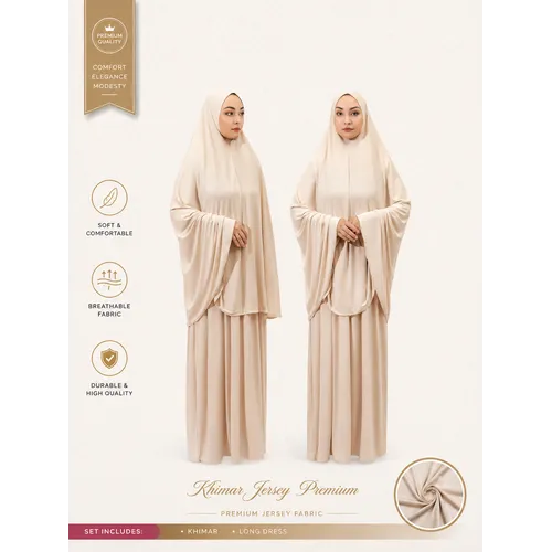 Premium Jersey Khimaar Set met Rok Premium Jersey Khimaar Set met Rok