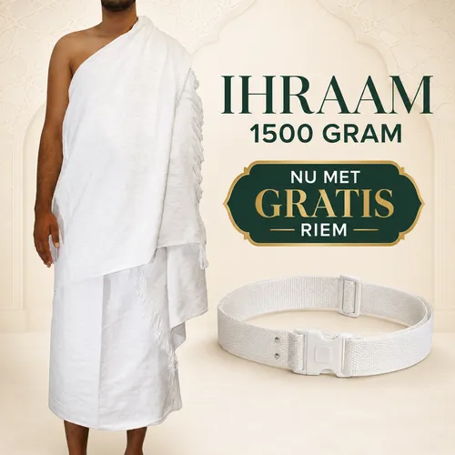 Ihraam - 1500 Gram met GRATIS riem Ihraam - 1500 Gram met GRATIS riem