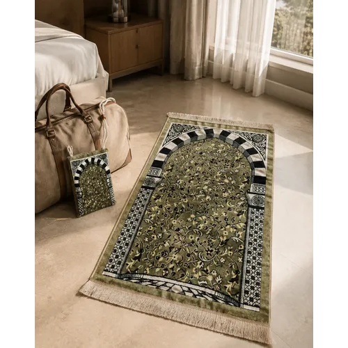 Rawdah Pocket Gebedskleed met Tasje – Reisgebedskleed 112 × 63 cm Rawdah Pocket Gebedskleed met Tasje – Reisgebedskleed 112 × 63 cm