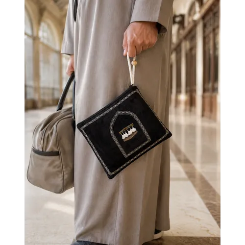 Kaaba Pocket Gebedskleed met Tasje – Compact Reismodel – 6 Kleuren Kaaba Pocket Gebedskleed met Tasje – Compact Reismodel – 6 Kleuren