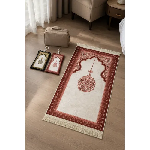 Qandil Pocket Gebedskleed met Tasje – Klassiek Ottomaans Design – 6 Kleuren Qandil Pocket Gebedskleed met Tasje – Klassiek Ottomaans Design – 6 Kleuren
