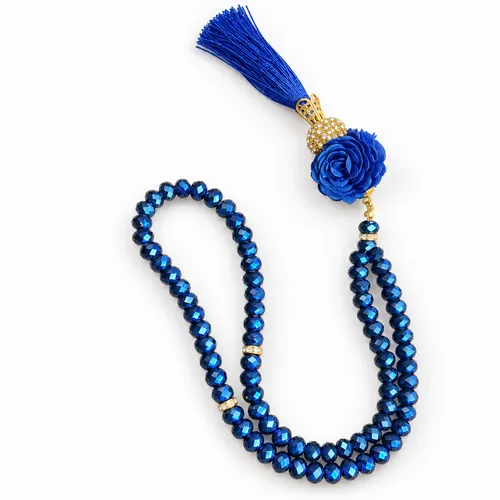 Kristallen Tasbeeh Donkerblauw met Rozen – 99 Kralen Kristallen Tasbeeh Donkerblauw met Rozen – 99 Kralen