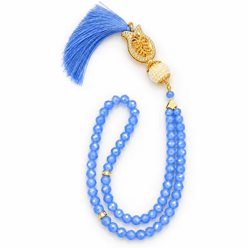 Kristallen Tasbeeh Helderblauw – Handgemaakt met 99 Glazen Kralen