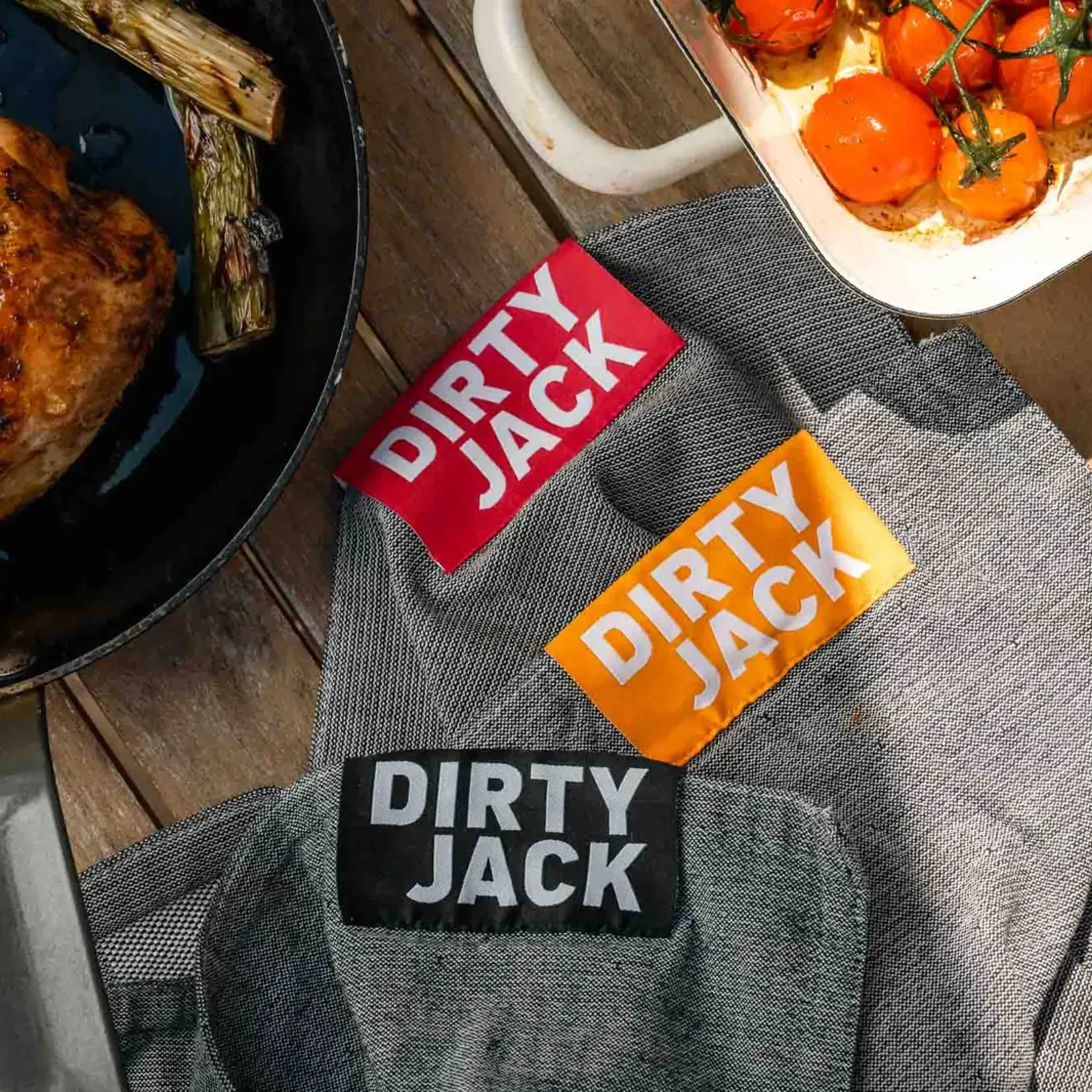 Kookdoek  Charcoal - Oranje etiket