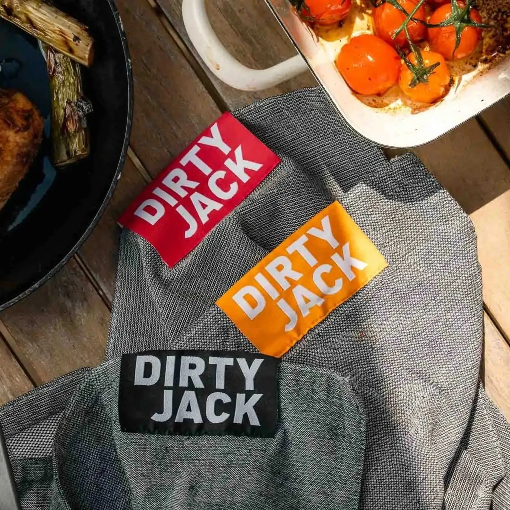 Kookdoek  Charcoal - Rood etiket