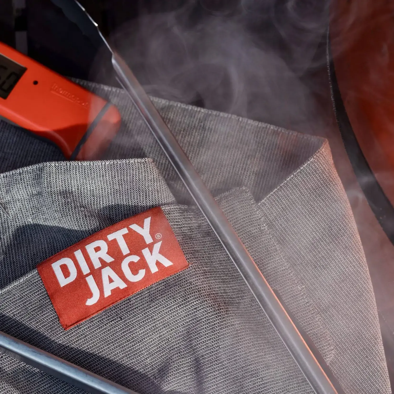 Kookdoek  Charcoal - Rood etiket