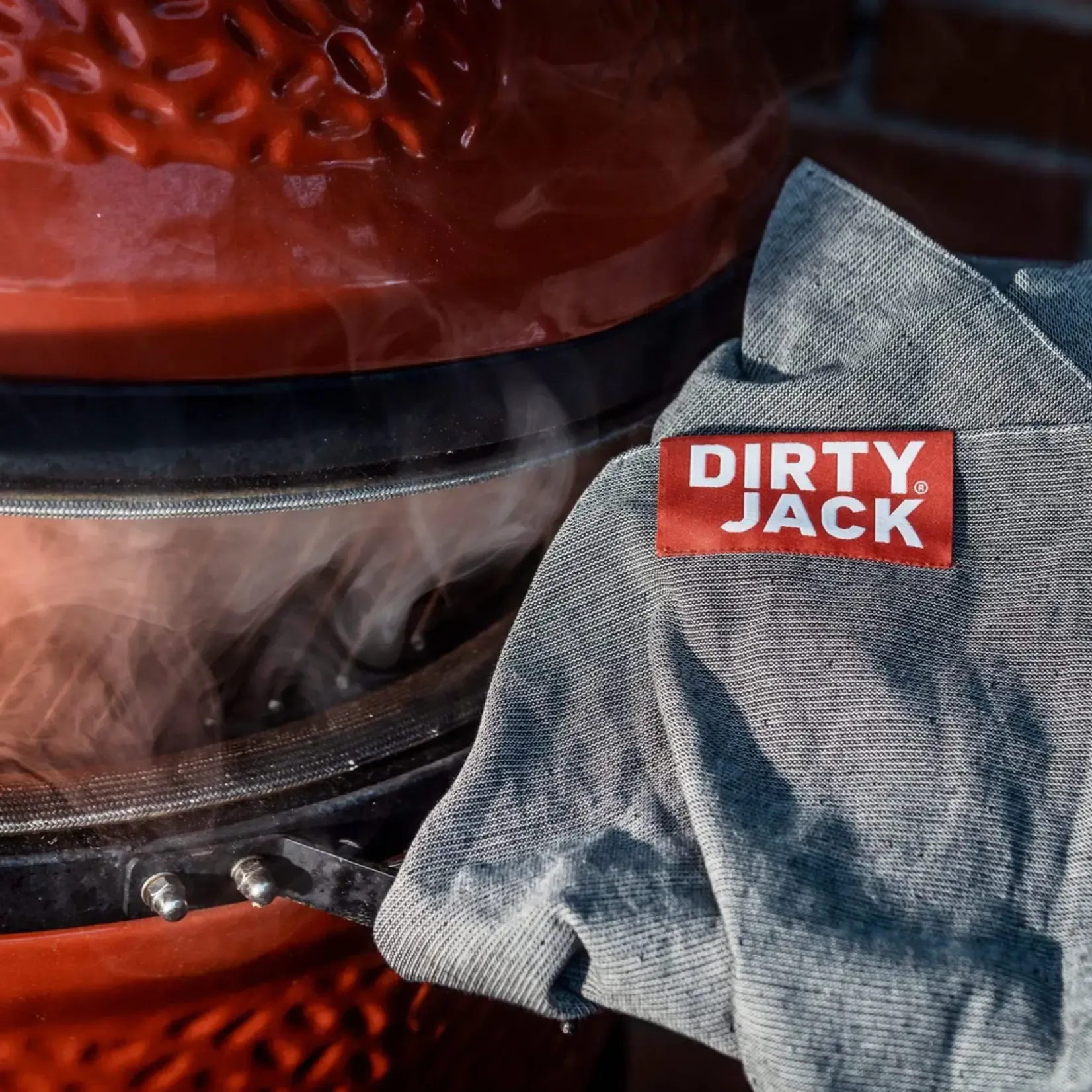 Kookdoek  Charcoal - Rood etiket