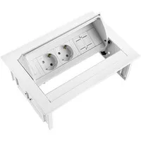 Ergopro Desk In - 2x Steckdose & 2x Keystone weiß