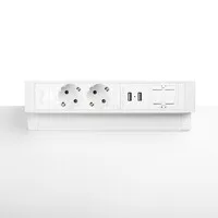 Ergopro Desk Up 2.0 - 2x Strom, 2x USB-Ladegerät & 2x Keystone weiß