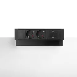 Ergopro Desk up 2.0 - 2x 230V & 2x Keystone schwarz