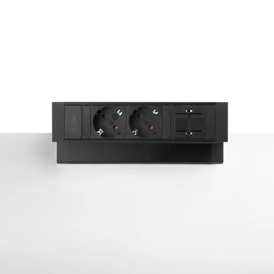 Ergopro Desk up 2.0 - 2x 230V & 2x Keystone schwarz