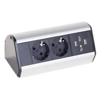 Götessons Office Power Dock USB Steckdosenleiste Schreibtisch - 2x Strom und 2x USB-Ladegerät