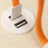 Powerdot Micro mit 2x USB-Ladegerät Ø30 mm weiß