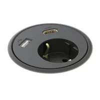Powerdot Power mit HDMI und USB Ø79 mm schwarz
