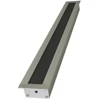 Aluminium Kabeldurchführung mit rechten Winkeln schmal schwarz - 45 x 427 x 20 mm