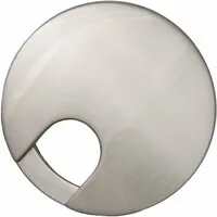 Kabeldurchführung rund 2-teilig mit niedrigem Profil Metall Edelstahl-Optik