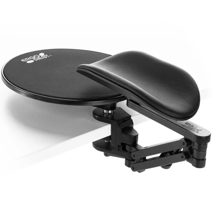 Ergorest ergonomische Armlehne + Mausablage, schwarz, lange Stütze