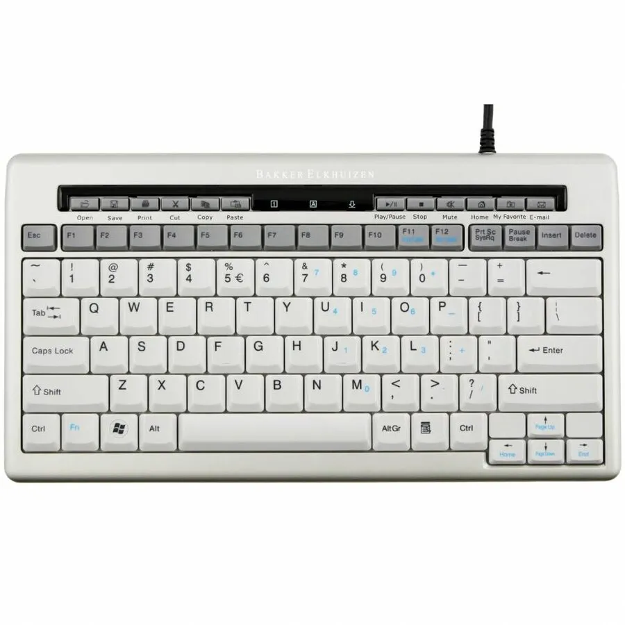 BakkerElkhuizen S-Board 840 Compact-Tastatur mit USB-Hub, AZERTY BE