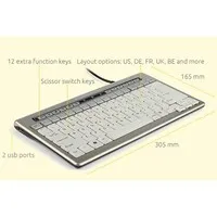 BakkerElkhuizen S-Board 840 Compact-Tastatur mit USB-Hub, AZERTY BE