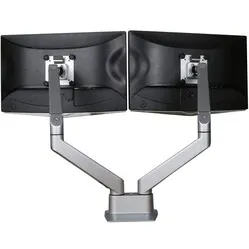 Ergopro Doppelmonitorarm mit Gasfeder, silbergrau