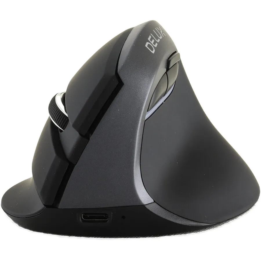 Delux Mini  Iron Gray – kabellose, ergonomische Maus für Rechtshänder
