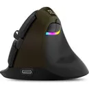 Delux Mini Jet Black – kabellose, ergonomische Maus für Rechtshänder