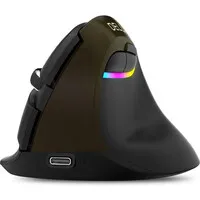 Delux Mini Jet Black – kabellose, ergonomische Maus für Rechtshänder