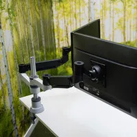 R-Go Caparo D2 Doppel-Monitorarm mit kreisförmiger Halterung