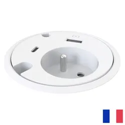 Powerdot Schutzkontakt BE/FR (UTE) mit USB-A und USB-C weiß