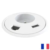 Powerdot Schutzkontakt BE/FR (UTE) mit Daten und USB-A weiß