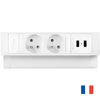 Ergopro Desk Up 2.0 - 2x Schutzkontakt-Steckdose & 2x USB-Ladegerät weiß