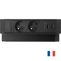 Ergopro Desk Up 2.0 - 2x Schutzkontakt-Steckdose & 2x USB-Ladegerät schwarz