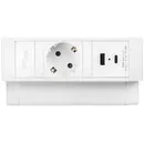 Ergopro Desk Up 2.0 – 1x 230 V + USB-A- und USB-C-Ladegerät, weiß