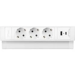 Ergopro Desk Up 2.0 - 3x 230V + USB-A & USB-C Ladegerät weiß