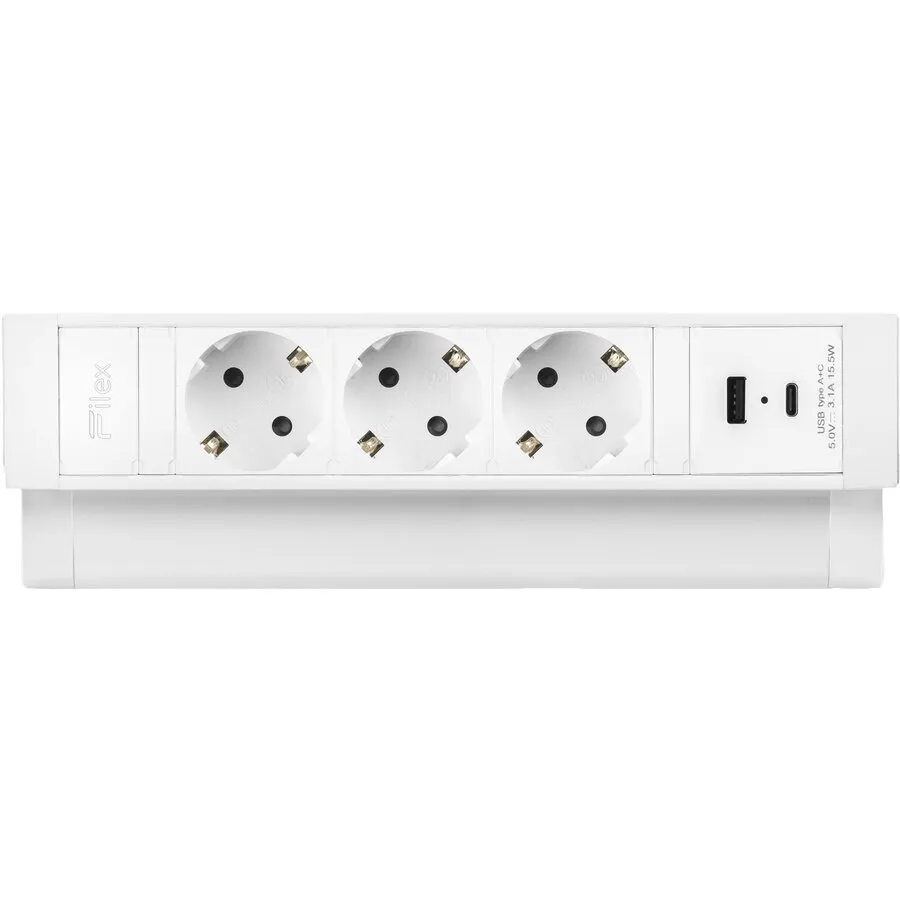 Ergopro Desk Up 2.0 - 3x 230V + USB-A & USB-C Ladegerät weiß