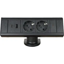 Axessline Desk – 2x Stromanschluss, USB-A- und USB-C-Ladeanschluss sowie USB-C-Datenanschluss