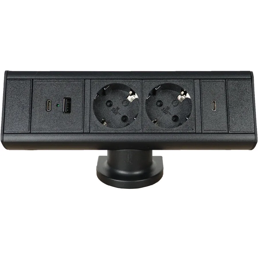 Axessline Desk – 2x Stromanschluss, USB-A- und USB-C-Ladeanschluss sowie USB-C-Datenanschluss