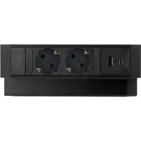 Ergopro Desk Up 2.0 - 2x 230V + USB-A & USB-C Ladegerät schwarz